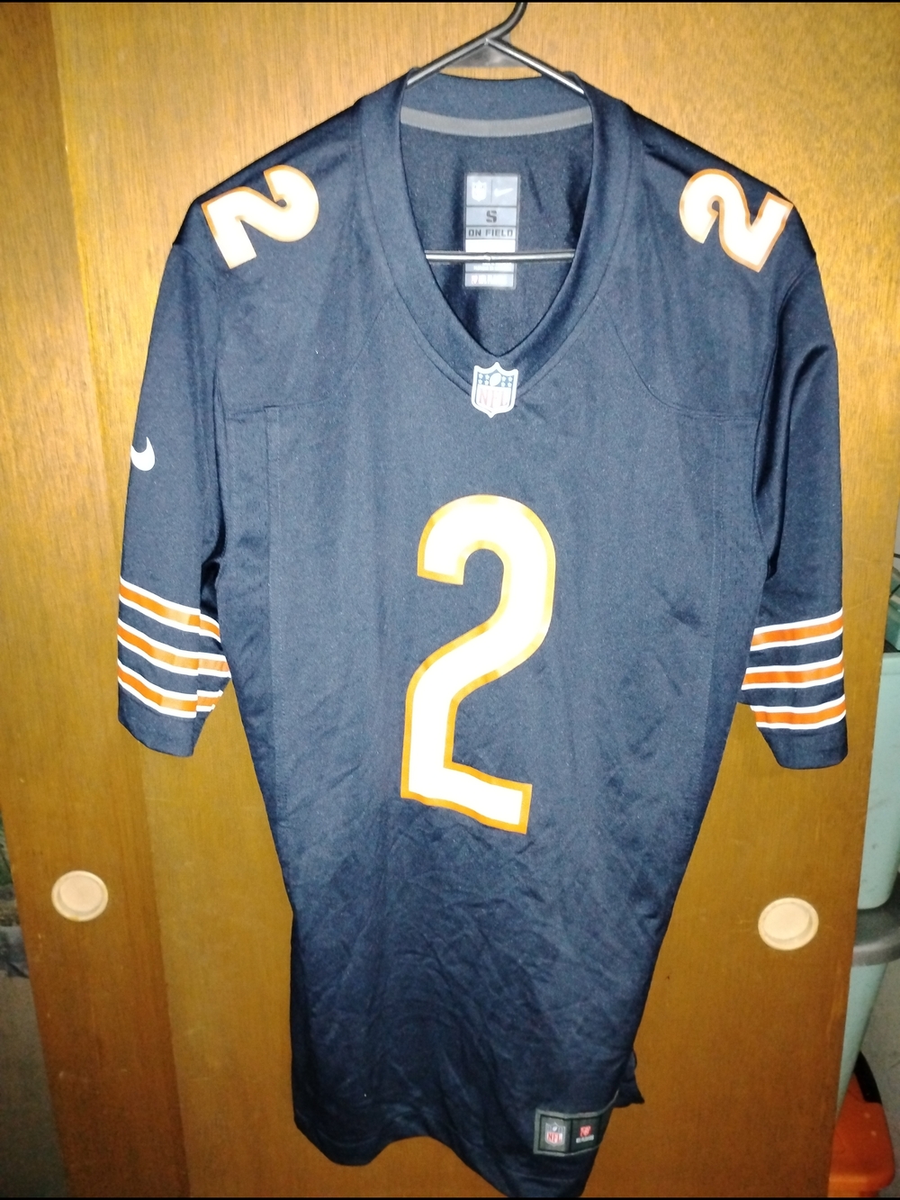 Nike Navy and Orange #2 Chicago Football Jersey